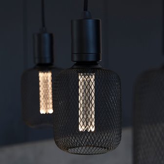 Loftowa żarówka na kablu czarna druciana Grid